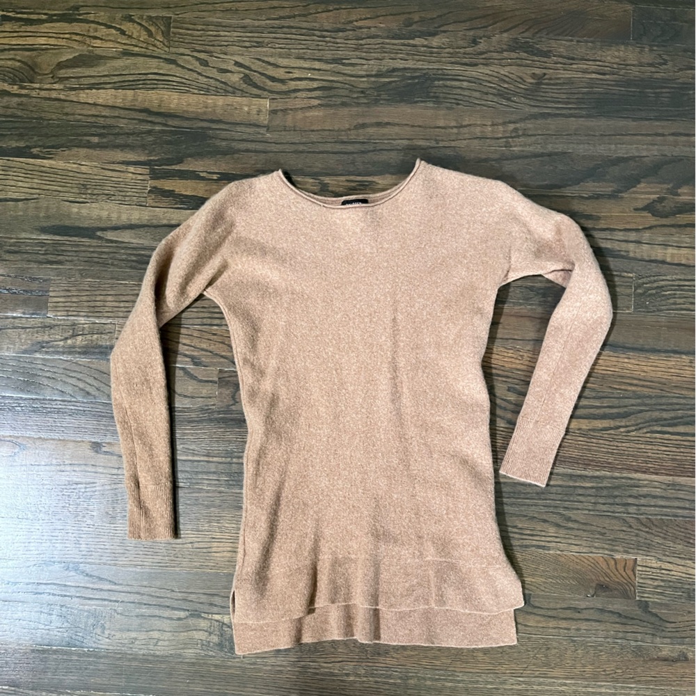 Halogen cashmere blend tan tunic sweater (SZ M)